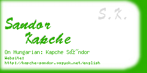 sandor kapche business card